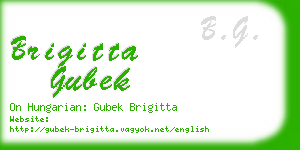 brigitta gubek business card